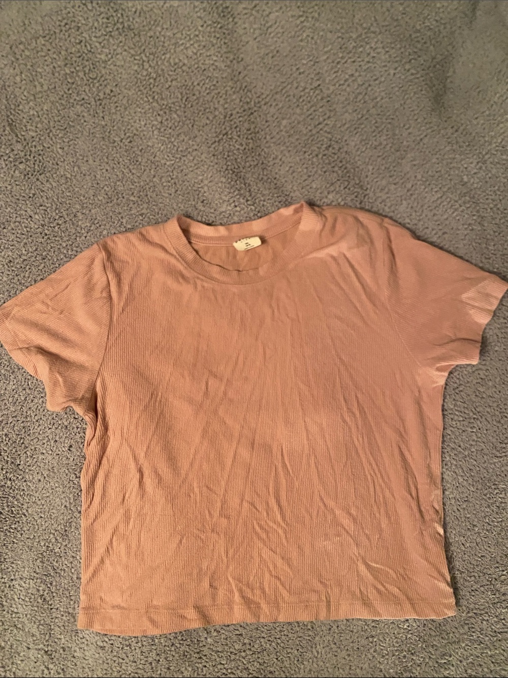 PacSun Ribbed Short Sleeve Tee - Dusty Rose Pink